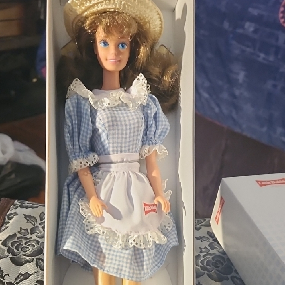 Blue Gingham Doll with Straw Hat